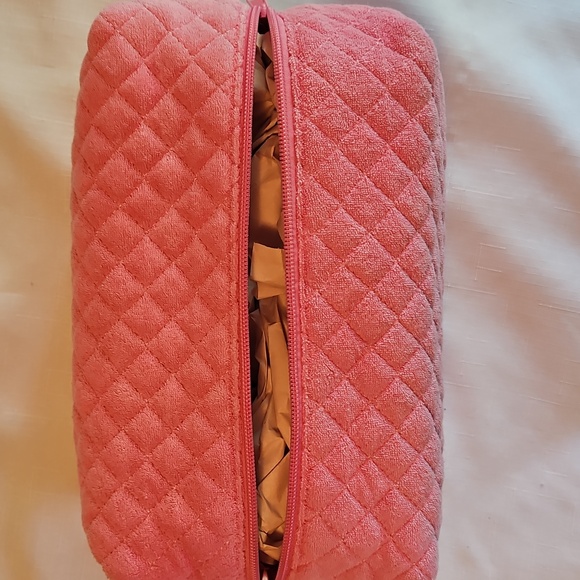 Anthropologie Quilted Terry Cosmetic Bag And Anthropologie Small Pink Brush - Picture 5 of 6